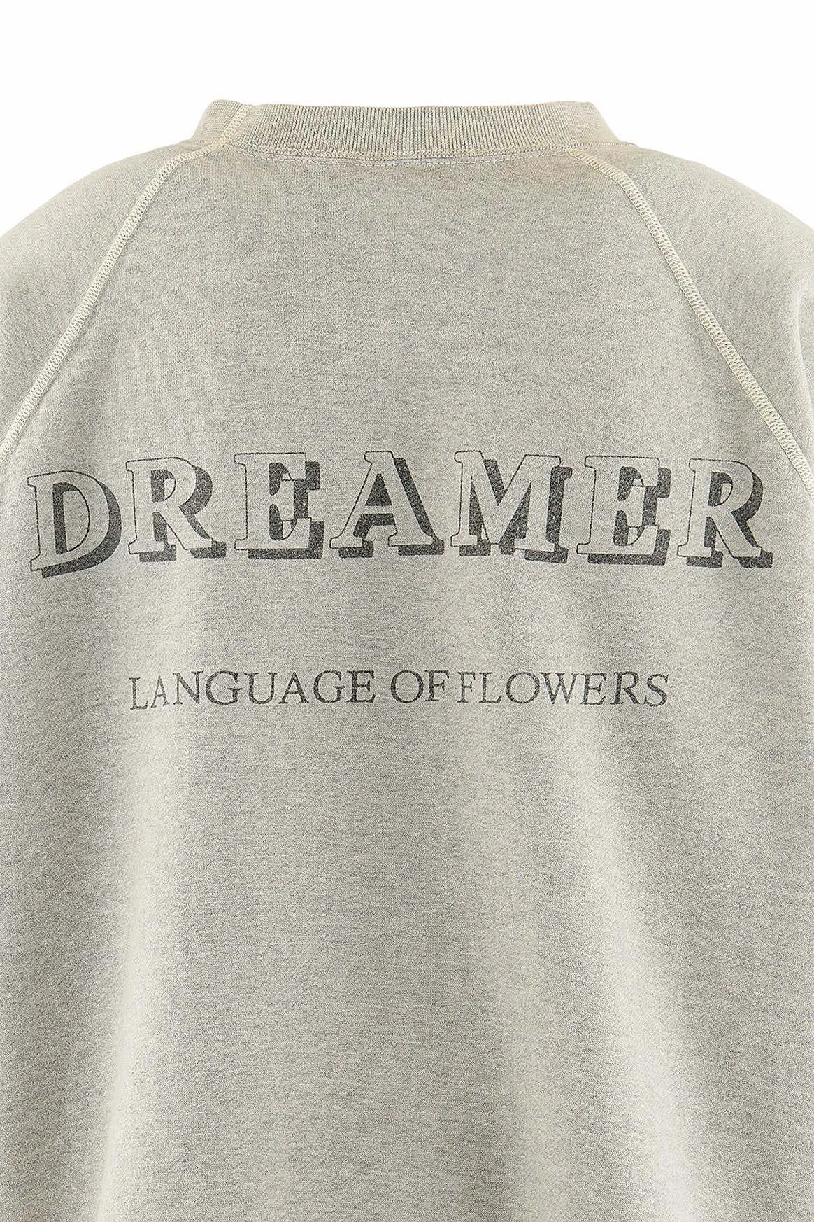 SAINT Mxxxxxx 'FLOWER' CREW NECK SWEAT SHIRTS Floral Distressed Retro Sweatshirt Distressed Gray S-XL Big Factory Four-needle Six-Thread Boneless Stitching Process/Original Horn Sleeve Version Top Printing Process Authentic Level Re-Engraving Garment Washing and Distressing/Hand-worn Graffiti Treatment Original Consistent Fruit Label/Little Angel Anti-Counterfeiting Label